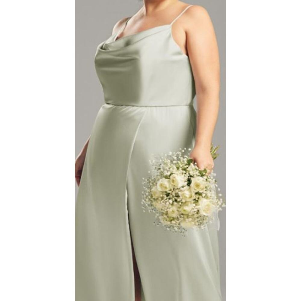 AW BRIDAL SZ 0 XS sage green Renee bridesmaid formal party midi dress NEW b65